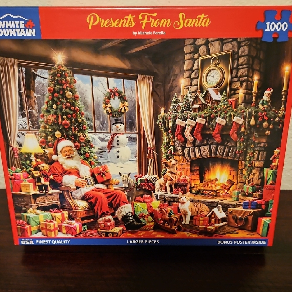 PRESENTS FROM SANTA 1000 PIECE WHITE MOUNTAIN PUZZLE